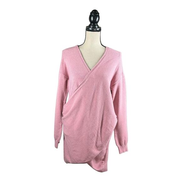 Anthropologie Stowe Postmark Dusty Pink V-Neck Wrap Tunic Sweater New With Tags - Picture 2 of 5